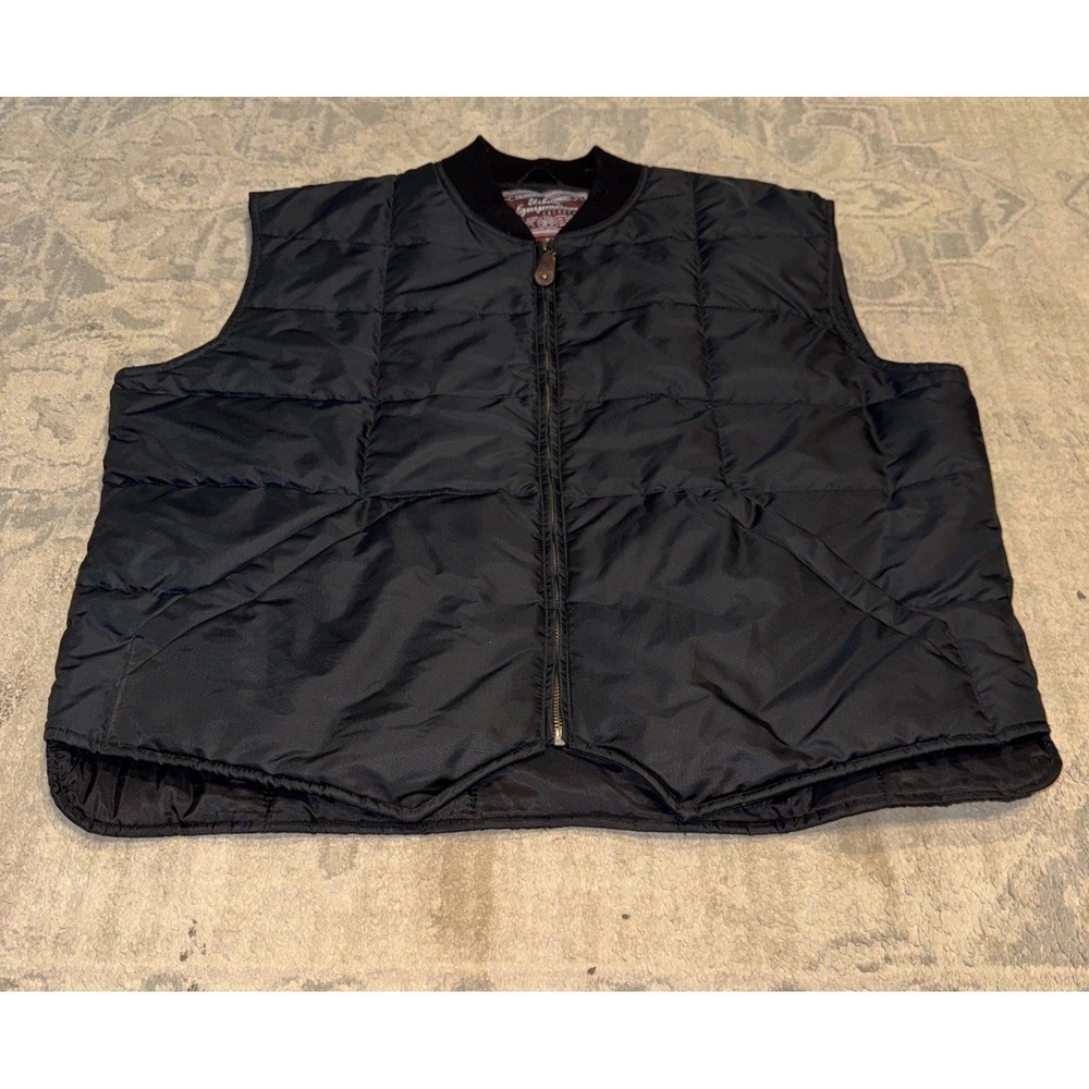 VTG Urban Equipment Insulated Black Rip Stop Quilted Vest‎ Mens Size XL X-Large